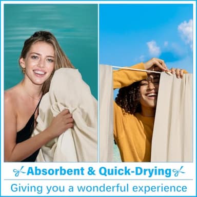 Oversized Turkish Beach Towel Blanket XXL Cotton Sandproof Towels Boho Woven Extra Large Big Sand Free Giant Throw Blankets Huge Quilt XL Picnic Camping Necessities Cloud For Adult Gifts Beige - Image 4