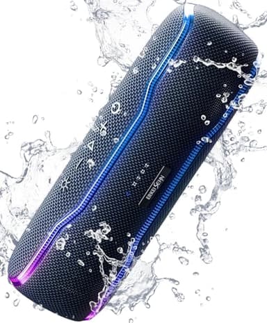 Portable Bluetooth Speaker, IPX7 Waterproof Wireless Speakers with Colorful Flashing Lights, 25W Super Bass 24H Playtime, 100ft Range, TWS Pairing for Outdoor, Home, Party, Beach, Birthday Gift - Image 1
