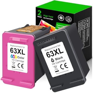 InkPlore 63XL Ink Cartridges Combo Pack Replacement for HP Ink 63 63XL Black Color Compatible for Envy 4520 4510 OfficeJet 3830 4650 5200 5255 5258 3833 DeskJet 1112 2130 3630 3632 Printer - Image 1