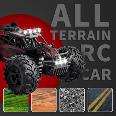 Carox Remote Control Car, 2.4GHz 25KM/H High Speed RC Car, 1:18 Off-Road Monster Truck with LED Lights and 1800mAh Rechargeable Battery – Ideal Gift for Boys 6+ - Image 2