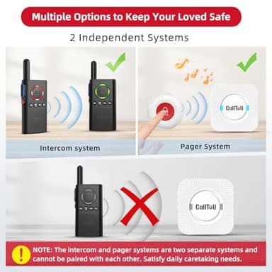CallToU Caregiver Pager Wireless Alert Button Home Intercom System Long Range 2 Way Radio for Elderly/Patient/Pregnant/Home/Office - Image 9