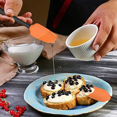 Coukre Silicone Spatula Set of 5,High Temperature Resistant, Food Grade Silicone, Dishwasher Safe, for Baking cooking (Orange) - Image 5