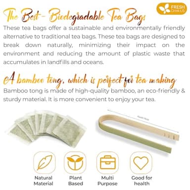 FreshDrinkUS, Premium 135 Turmeric Ginger Tea Bags, 100% Natural Ingredients, Hand-made Blend of Turmeric and Ginger Herbal Tea, Eco-conscious Tea Bags. No Sugar, No Caffeine, No Gluten, Vegan. - Image 8