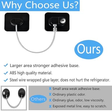 YEYA Upgraded Refrigerator Locks 4 Pack, Baby Proof Cabinet Locks with Keys, Safety Cabinets Door for Toddler - Image 4