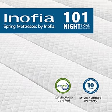 Inofia 10 Inch Full Hybrid Double Mattress in a Box - Medium Firm, Memory Foam & Pocket Springs, Fiberglass Free, Motion Isolation, Pressure Relief, Edge Support, 10-Year Support, CertiPUR-US - Image 4