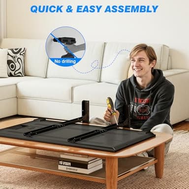 Rfiver Universal TV Stand for 20-75 inch Flat Curved TVs, Height Adjustable Table Top TV Stand, TV Feet with Cable Management,Steel Replacement TV Legs Holds up to 110 lbs, Max VESA 800x600mm, Black - Image 8