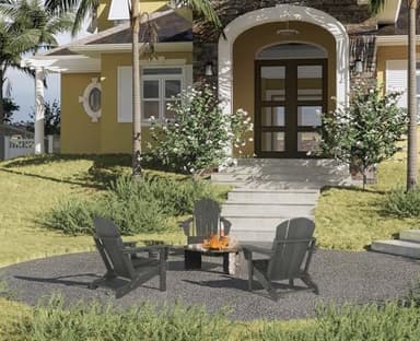 ABCPATIO Folding Adirondack Chairs - Plastic Adirondack Chairs with Cup Holder, Weather Resistant for Outdoor, Patio, Lawn, Garden, Backyard Deck, Fire Pit - Dark Gray - Image 8