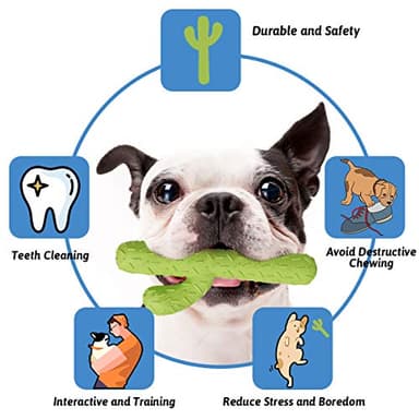MewaJump Dog Chew Toys for Aggressive Chewers, Durable Rubber Cactus Tough Toys for Training and Cleaning Teeth, Interactive Dog Toys for Small/Medium Dog - Image 2