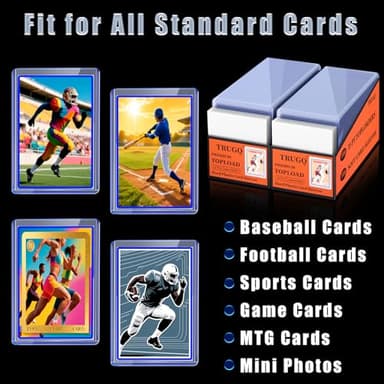 TRUGQ 400 Card Sleeves Top Loads for Cards,3"X4"Baseball Card Protectors,Toploaders Hard Plastic for Trading Game Sports Football Cards(200 Hard Protectors + 200 Soft Sleeves - Image 4