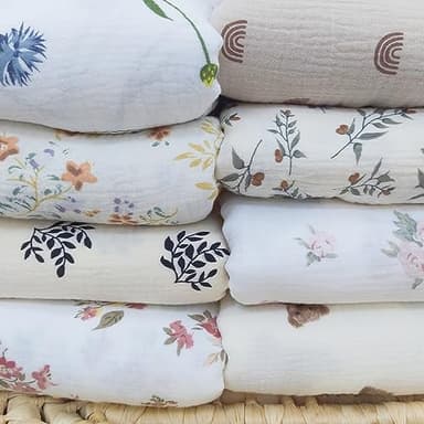 insular Cotton Muslin Baby Blanket with Tassel, Boho Bohemian Muslin Swaddle Blanket Baby Receiving Blanket with Fringe, Nursery Decor Throw or Nursing Blankets, 47" x40”, Little Bear - Image 7