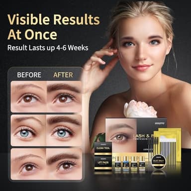 Lash Lift Kit - Brow Lamination Kit, Eyebrow Lamination Kit, Professional Eyelash & Brow 2 IN 1 Perm Kit, Eyebrow lift Kit, Fuller & Thicker Brows Suitable for Salon & Home Use, Lasts For 4-6 Weeks - Image 3