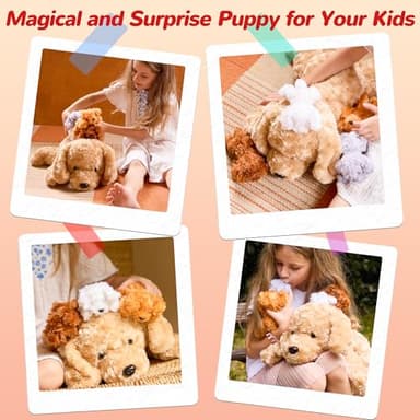 5 Pieces Dog Stuffed Animals for Girls,1 Mommy Dog with 4 Babies,Puppy Stuffed Animals Gifts for Girls 3 4 5 6 7 8 9 Years,Soft Plush Toys for Kids Christmas,Valentine's,Birthday,Children's Day - Image 5