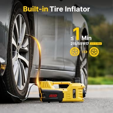 TaskStar Electric Car Jack Kit, 5 Ton/11023 lbs 12V Hydraulic Car Jack Lift with Electric Impact Wrench and Tire Inflator Pump, Portable Auto Kit for SUV MPV Sedan Truck Change Tires Garage Repair - Image 5