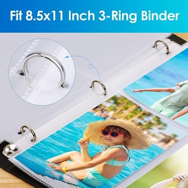 MaxGear 30 Pack 4 x 6 Photo Sleeves for 3 Ring Binder, Heavy-Duty Archival Photo Page Protectors Holds 180 Pictures 3-Pocket Clear Picture Album Refill Pages - Image 3
