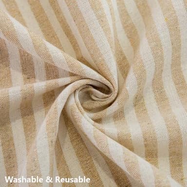 TruDelve 120 Inch Extra Long Tablecloth Beige Striped Tablecloths Washable Cloth Tablecloths for 8 Foot Rectangle Tables (Beige,120"x55",Rectangular) - Image 6