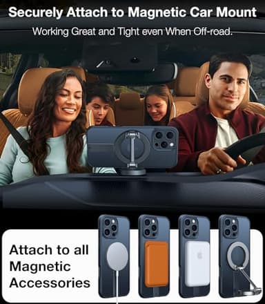 TORRAS 360 Rotatable Stand & Magnetic Shockproof for iPhone 14 Pro Max Case with Full Camera Protection, Fit for MagSafe, 16FT Military Grade Shockproof Slim Phone Case for iPhone 14 Pro Max, Black - Image 5