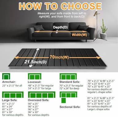 LAVEVE Heavy Duty Couch Cushion Support Board for Sagging Sofa, 21.5''x70'' Extra Thick Solid Wood Under Couch Insert with Anti-Slip Dots, Repair Sagging Spring Sofa and Replace Worn Cushions - Image 6