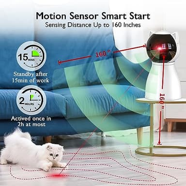 Valonii Cat Toys [2025 Newly Upgraded] Real Random Trajectory Rechargeable Motion Activated Cat Laser Toy Automatic,Interactive Cat Toys for Indoor Cats/Kitten/Dogs - Image 3