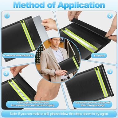 Lulrsay 5 Pack Faraday Bags EMP Proof,Faraday Bags for Laptops Tablets Phones Car Keys,Faraday Cage with Handle&Reflective Strip,EMP bags Faraday Pouch for Electronics Fireproof Waterproof - Image 5