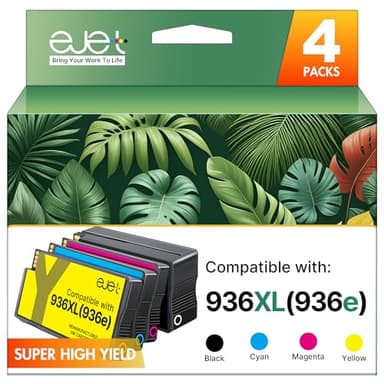 936XL 936e 936 Ink Cartridges for HP Printers Replacement for HP 936 Ink Cartridges Combo Pack Work with OfficeJet Pro 9125e 9120e 9730e 9130 9135e 9122e 9128e 9110b 9120b 9130b 9130e Printer (4-Pack) - Image 1