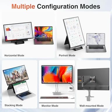 23.8" Portable Monitor, 1080p FHD 100HZ IPS Gaming Monitor, 90° Rotatable & Height-Adjustable Display, Built-in Speakers, VESA Mounting, External second monitor for Laptop, Mini PC, Switch, PS5 - Image 3