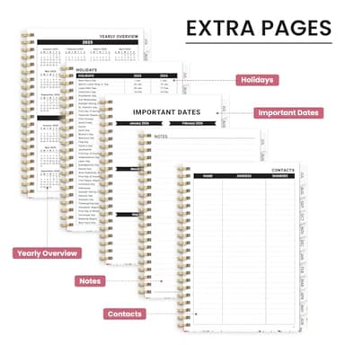 Planner 2025-2026, Academic Year Monthly and Weekly Calendar Planner, Jul 2025 - Jun 2026, Hardcover Teacher Student Planning Agenda book with Tabs, Perfect for School Office Supplies , 6.3" x 8.5" - Wildflower - Image 5