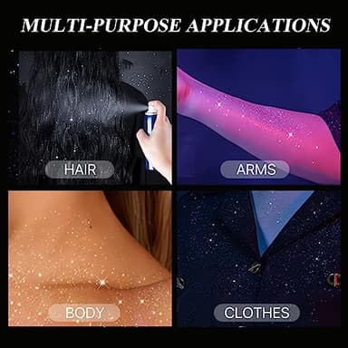 HANYWIL Body Glitter, Glitter Spray for Hair and Body, Spray, Hairspray Clothes, Long-Lasting Shimmer Suitable Stage, Festival Rave Makeup Prom 2.11 Fl Oz - Image 5