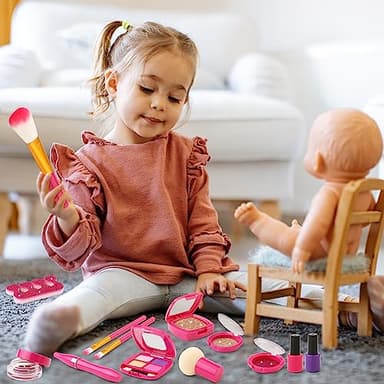 Pretend Makeup Kit for Toddlers Girls, Play Makeup Set for Kids 3-5, Unicorn Toy Purse with Fake Make up for Little Girls 4-6, Gifts for 3 4 5 6 7 8 Year Old - Image 2