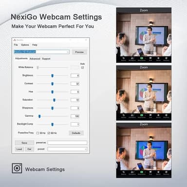 NexiGo N980P 1080P 60FPS Webcam with Microphone and Software Control, USB Computer Camera, Built-in Dual Noise Reduction Mics, 120° Wide-Angle for Zoom/Skype/FaceTime/Teams, PC Mac Laptop Desktop - Image 2