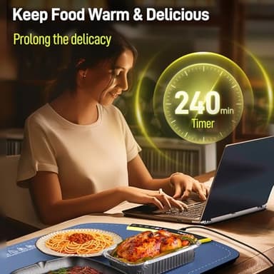 COLDFILL Food Warming Mat - 5s Rapid Heating Electric Warming Tray with 8 Temp Setting, 4 Hours Auto-Off, Easy to Clean, Foldable Sillicon Warming Mat for Food, for Buffet, for Party, for Thawing - Image 6
