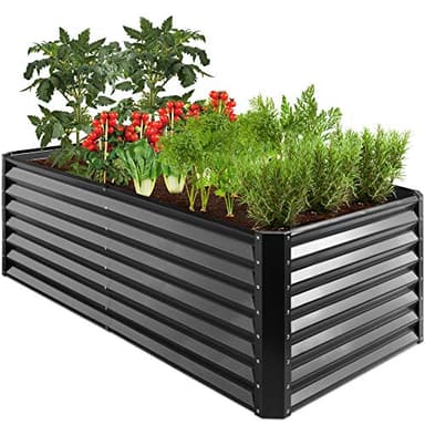 Best Choice Products 6x3x2ft Outdoor Metal Raised Garden Bed, Deep Root Box Planter for Vegetables, Flowers, Herbs, and Succulents w/ 269 Gallon Capacity - Gray - Image 1