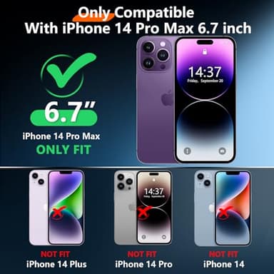 2025 New for iPhone 14 Pro Max Case Waterproof,[Glass Camera Protector & Built-in Screen Protector] [Full Body Shockproof] [IP68 Underwater][Dustproof][Dropproof] Phone Case for iPhone 14 Pro Max 6.7" - Image 2