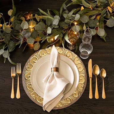 Spsyrine Gold Charger Plates, Set of 6 Chargers for Dinner Plates, 13 Inch Table Chargers for Bulk Wedding, Party Decoration - Image 4