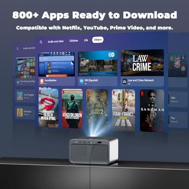 Projector with WiFi and Bluetooth, Mini-Projector: [Netflix-Licensed & AI Auto-Setup System & Live TV & 900ANSI & 600+Apps & Dolby Audio], Lisowod L03Pro 1080P Smart Portable-Outdoor-Movie Projector - Image 3