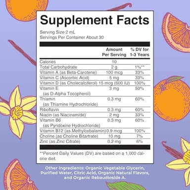 MaryRuth Organics Kids Multivitamin for Toddlers | USDA Organic | Toddler Vitamins Liquid Drops for Kids Ages 1-3 | Toddler Immune Support & Overall Wellness | Vegan | Non-GMO | Gluten Free | 2 Fl Oz - Image 2