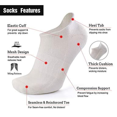 Busy Socks Winter Real Wool Socks Women, Ladies Autumn Fashion Ankle Merino Wool Sport Socks for Cycling Running Tennis Golf, White, Medium, 6 Pairs - Image 2