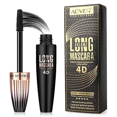 4D Silk Fiber Lash Mascara, Waterproof Long Lasting Mascara Black Volume and Length Natural, Exquisitely Full, Lengthening Thickening Softer Fuller Lashes Amplify Smudge-Proof Eyelash Mascaras,1 Pack - Image 1