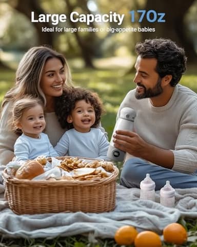 Bear Portable Bottle Warmer for Travel, Milk Warmer for Breastmilk Formula, 17oz Large Capacity Water Warmer with Precise Temp Control, Fast Heating&Long Battery for Travel Car Airplane - Image 6