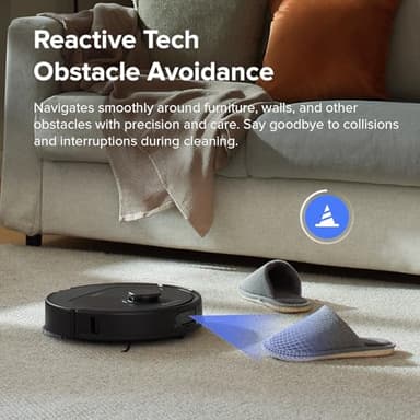 roborock Qrevo S Robot Vacuum and Mop, Self-Drying, Auto Mop Washing, 7000Pa Suction, Self-Emptying & Refilling, 10mm Auto Lifting, 200RPM Spinning Mops, Smart Obstacle Avoidance, Black - Image 5