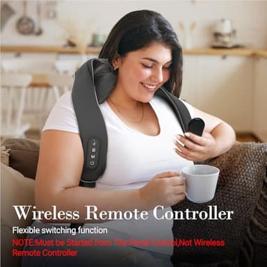 CuPiLo Cordless Neck Massager for Pain Relief - FSA Eligible HSA,2025 Upgraded Shiatsu Shoulder Back Massage with Wireless Remote Control,6D Deep Tissue Massage Pillow with Heat,Gift for Her,Him - Image 4