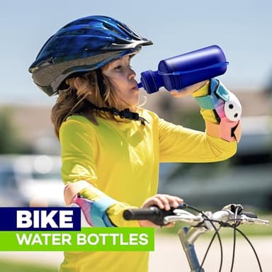 4E's Novelty Bulk Water Sports Bottles for Kids 18 oz - 12 Pack Squeeze Reusable Plastic, Neon Colors, BPA Free, Kids Water Bottles Party Favor Gift Giveaways, End of Year Student Gifts from Teacher - Image 5