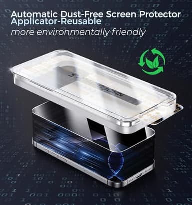 MAGIC JOHN 3rd Gen Upgraded for iPhone 16 Pro Privacy Screen Protector 6.3 Inch, 25°Anti-Spy Screen, Shockproof Tempered Glass, Auto Dust-Removal, Bubble Free, Easy Installation, 2 Pack - Image 7