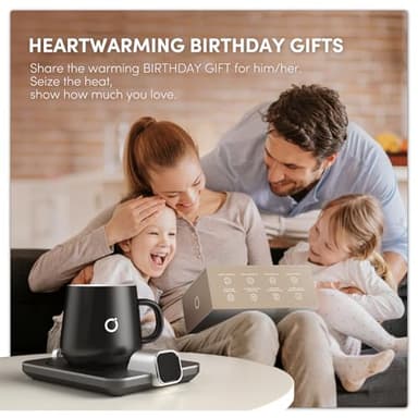 iKago Smart Heated Coffee Mug Warmer Set, 1°F Precise Temperature Control, Electric Coffee Warmer with Auto Shut Off, Gifts for Women Men Father Mother, Black - Image 6
