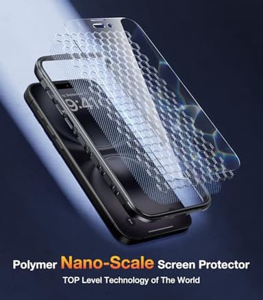 Diaclara Designed for iPhone 16 Case, Full Body Rugged Case with Built-in Touch Sensitive Anti-Scratch Screen Protector, with Camera Protection for iPhone 16 6.1" (Black) - Image 6