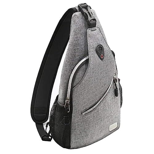 MOSISO Sling Backpack, Multipurpose Crossbody Shoulder Bag Travel Hiking Daypack, Gray, Medium - Image 1