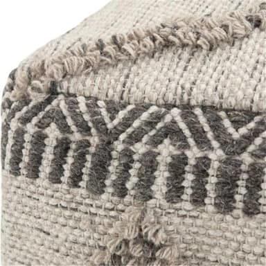SIMPLIHOME Sweeney Boho Square Pouf in Grey, Natural Handloom Woven Pattern for the Living Room, Bedroom and Kids Room - Image 5