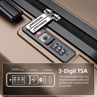 SHOWKOO Luggage Sets Expandable PC+ABS Durable Suitcase Double Wheels TSA Lock 3pcs, Champagne - Image 4
