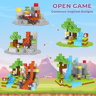 Magnetic Blocks, Magnetic Tiles Building Blocks, Magnet Cubes Toddler Kids Toys, Sensory STEM Toys for 3-5 4-6 5-7 6-8 Year Old Boys Girls Easter Birthday Gifts Travel Outdoor Kids Games (0.8IN/2CM) - Image 4