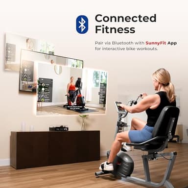Sunny Health & Fitness Smart Magnetic Recumbent Bike with Hand Cycle - SF-RB423034 - Image 3