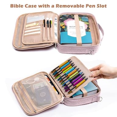 IMAGINING Bible Cover for Women - Stylish Large Bible Covers - Bible Case with Handles - Bible Bag Journal Case - Bible Carrying Case for Women - Bible Gift - Book Protector for Book Lovers - Image 2